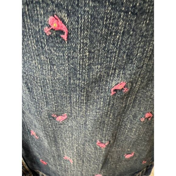Lilly Pulitzer Women Denim Mini Skirt With Pink Embroidered Whale Size 2 - Picture 12 of 14
